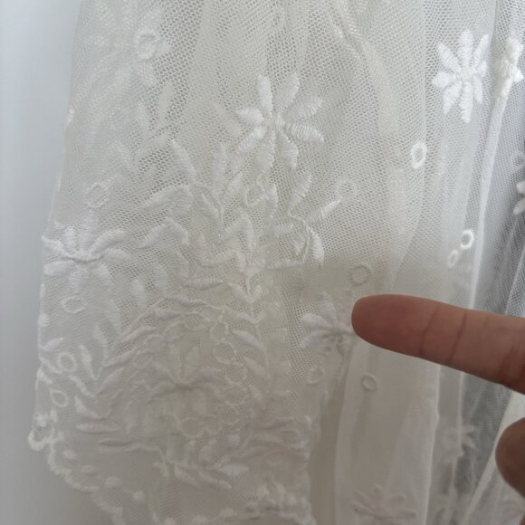 Torrid Sheer Lace Kimono Duster Ivory SZ 1 Floral Romantic Boho Cottage Beach - Picture 6 of 12